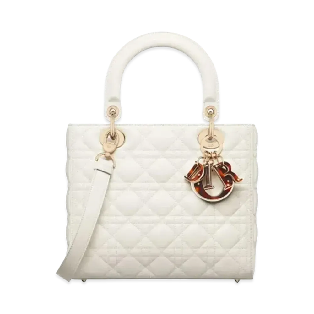 Dior Medium Lady Bag Cannage Lambskin "Latte"