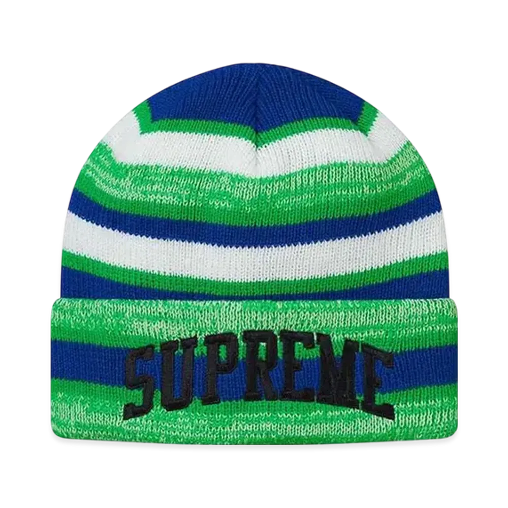 Supreme Heather Stripe Beanie "Blue"