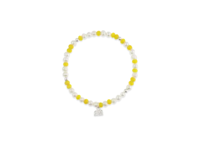 WIND AND SEA IVX Japan WDS Pearl & White Hearts Bracelet "Yellow"