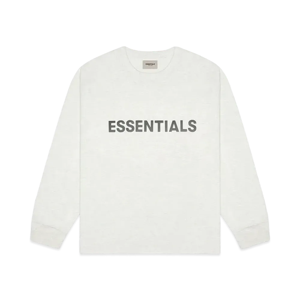 FEAR OF GOD ESSENTIALS 3D Silicon Applique Boxy Long Sleeve T-shirt "Grey"
