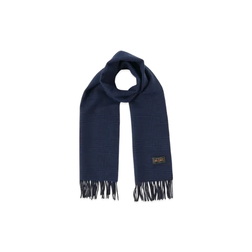 BEAMS Cashmere Scarf Reversible "Navy"