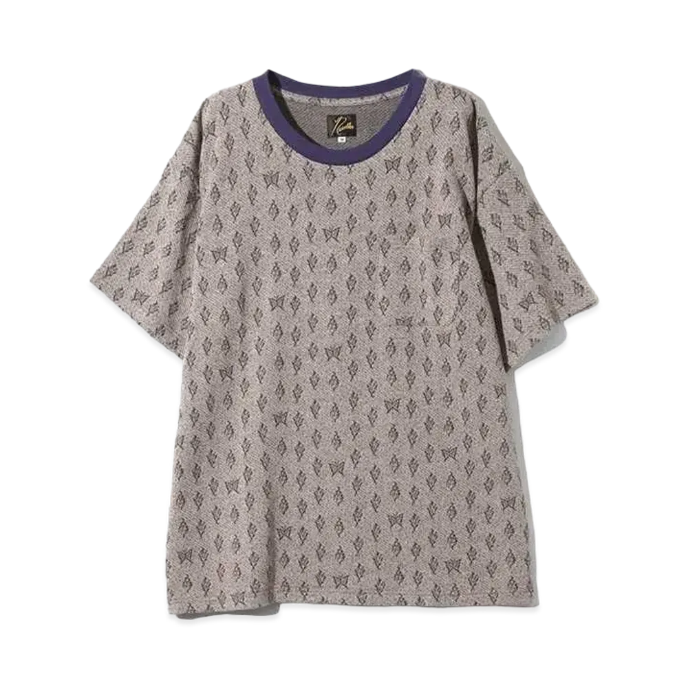 Needles S/S Crew Neck Tee - C/An Papillon&Floral Jq. "Grey/Purple"