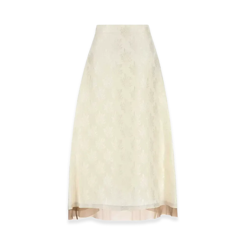 FENDI Women's Silk Blend Skirt "White"