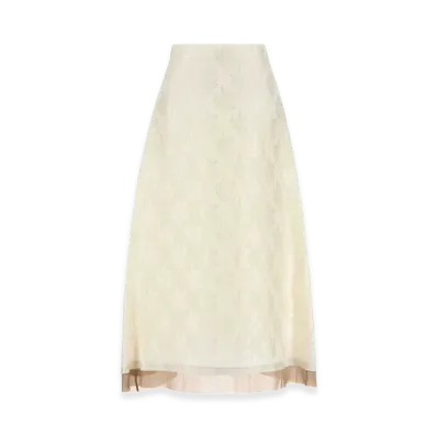 FENDI Women's Silk Blend Skirt "White"