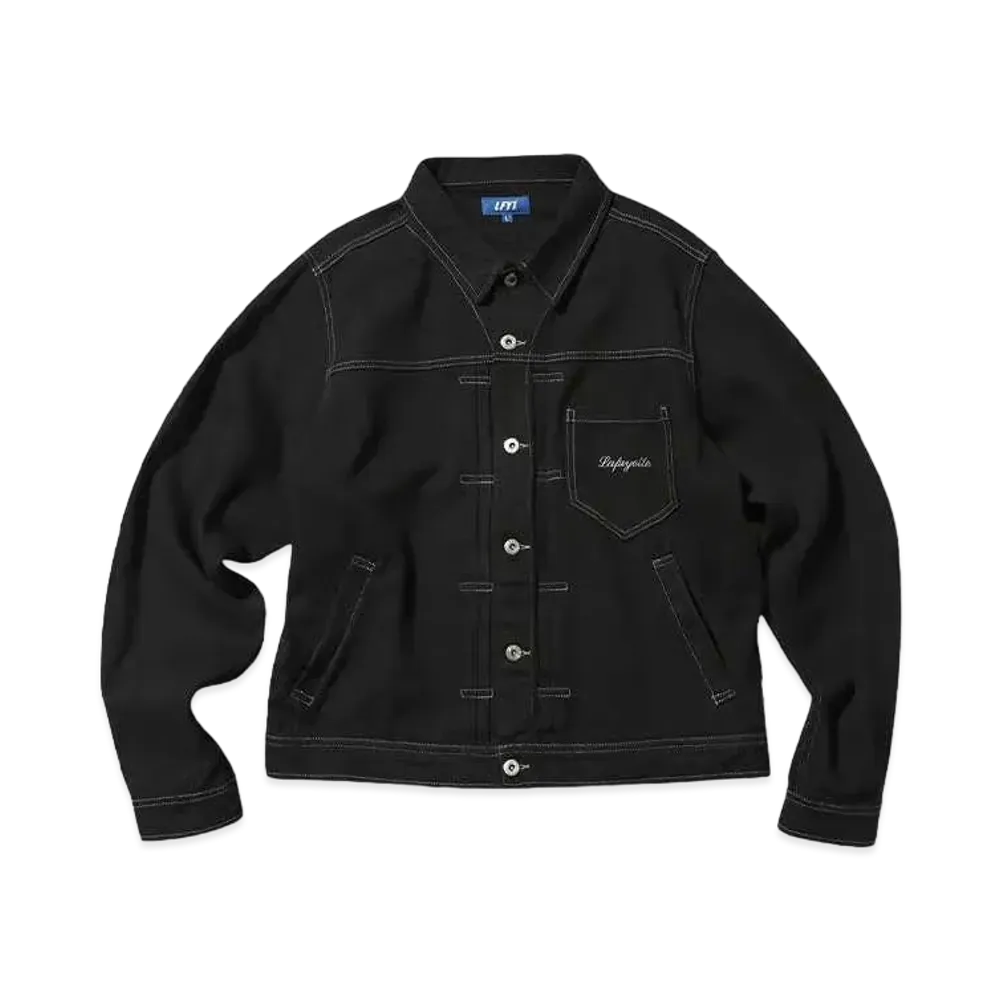LFYT COTTON TWILL TRUCKER JACKET "BLACK"