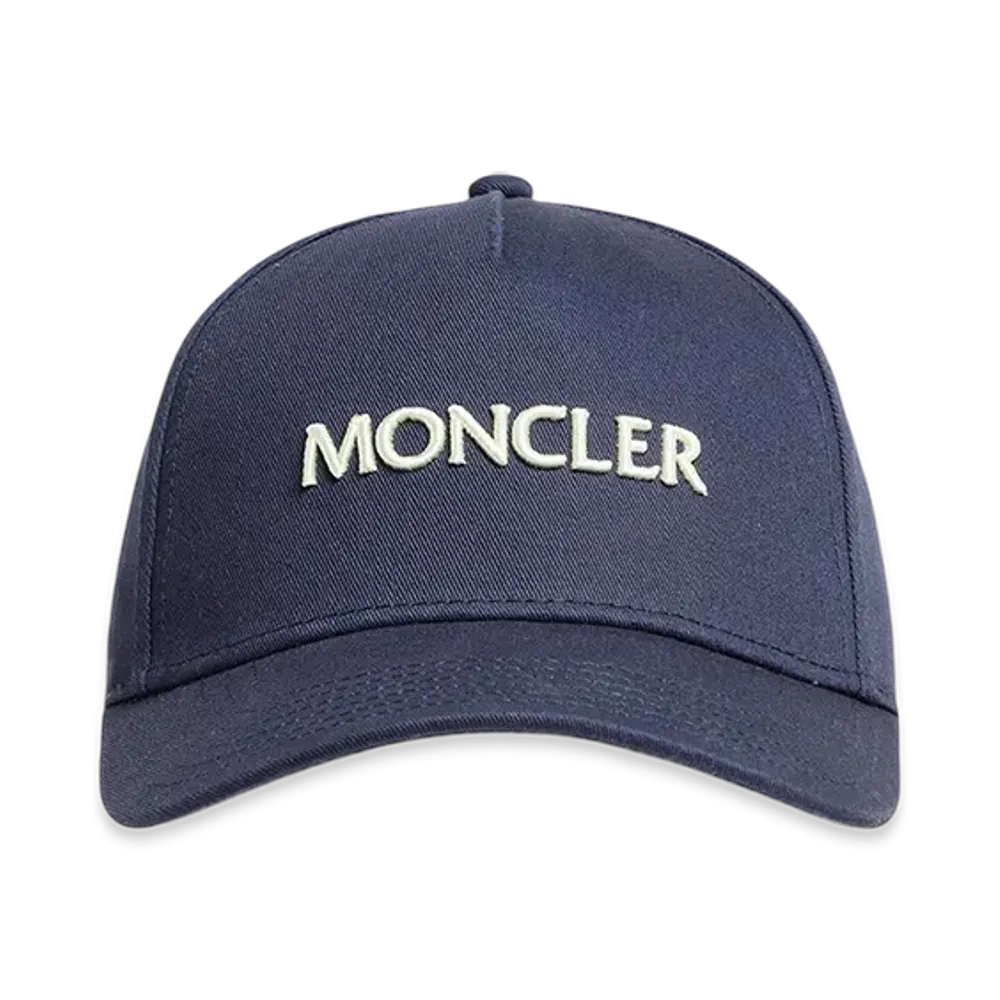 MONCLER Embroidered Logo Gabardine Baseball Cap "Navy Blue"