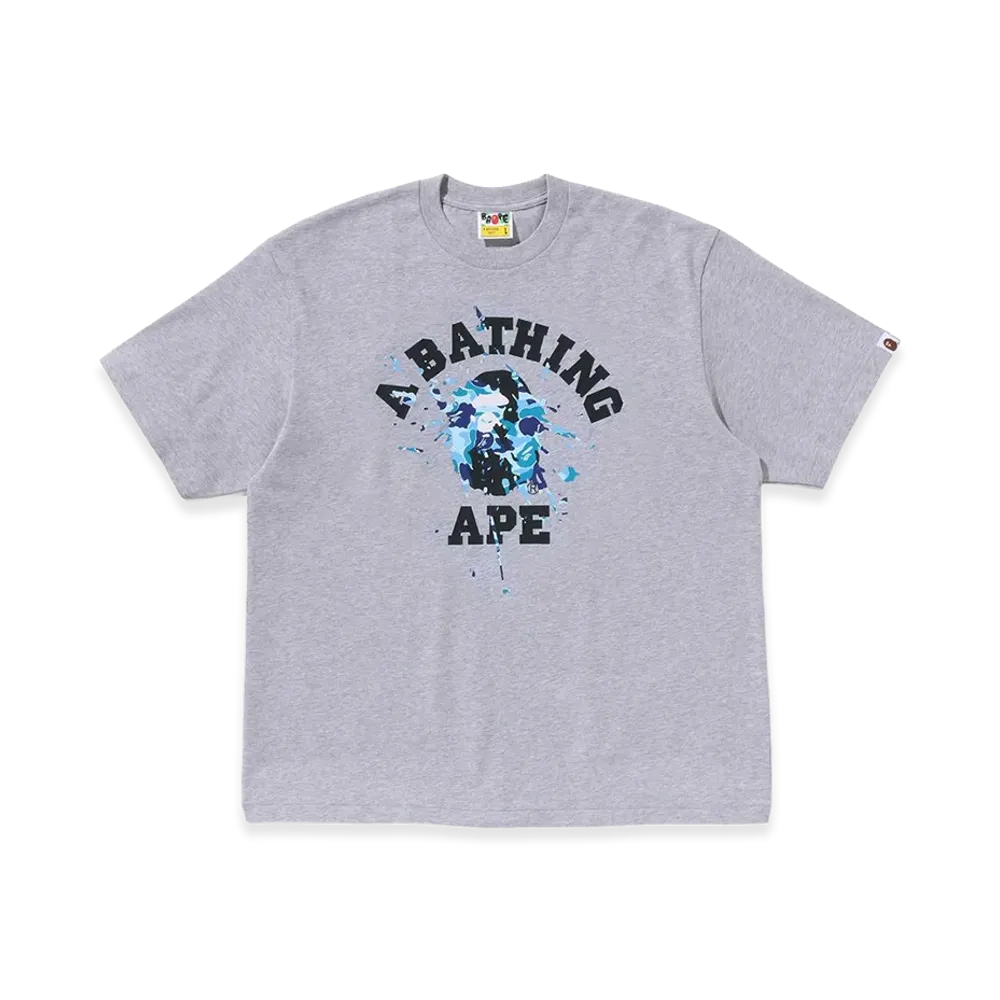 A BATHING APE ABC Camo Splash College Relaxed Fit Tee "Gray"