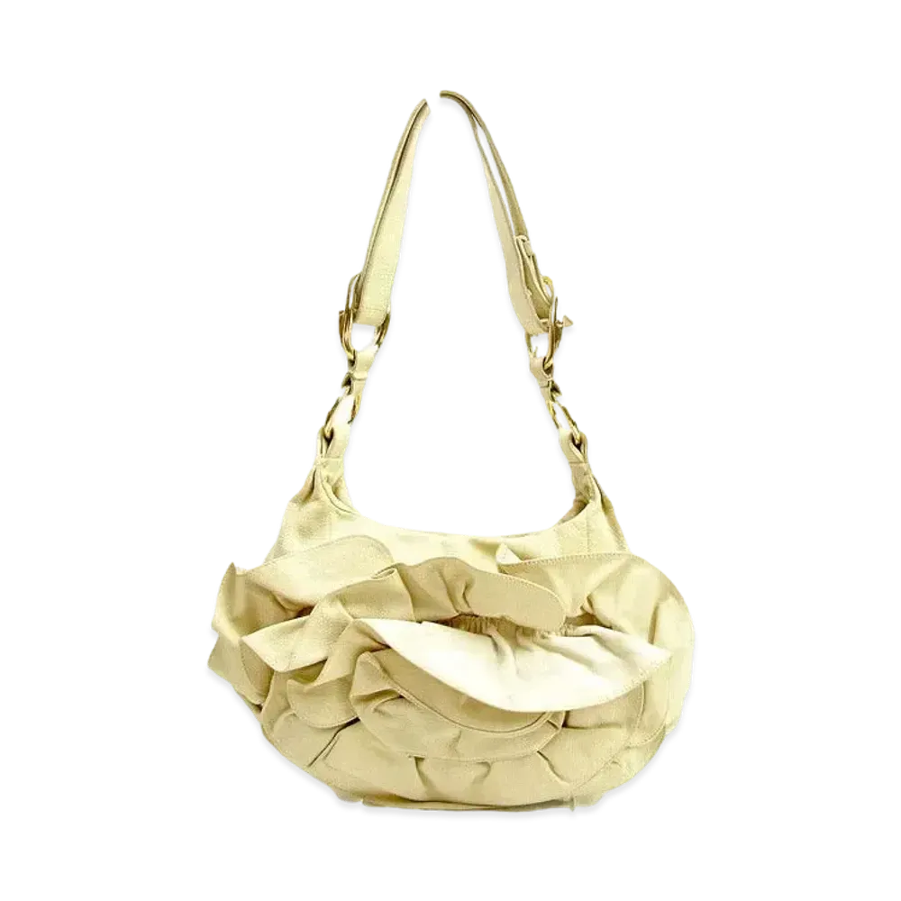 Saint Laurent Nadia Leather Semi Shoulder Bag "Beige"