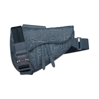 Dior Saddle Bag Dior Gravity Outline Leather and Grained Calfskin "Navy Blue"