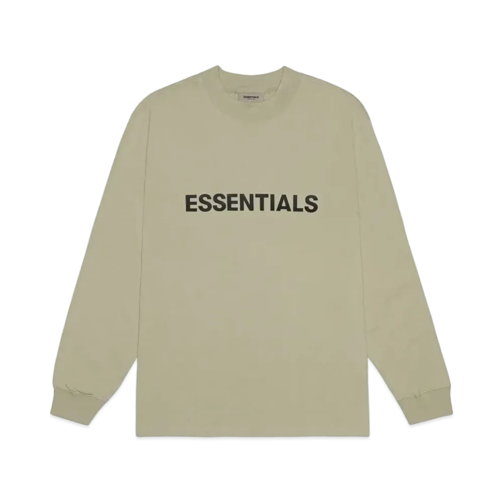 FEAR OF GOD ESSENTIALS 3D Silicon Applique Boxy Long Sleeve T-Shirt "Alfalfa Sage"