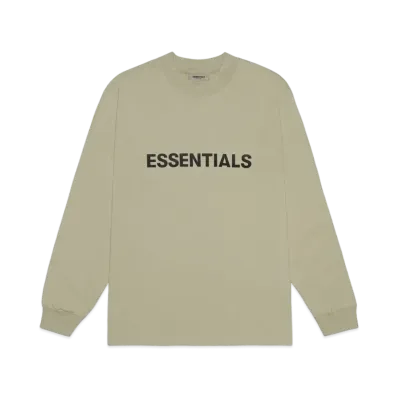 FEAR OF GOD ESSENTIALS 3D Silicon Applique Boxy Long Sleeve T-Shirt "Alfalfa Sage"