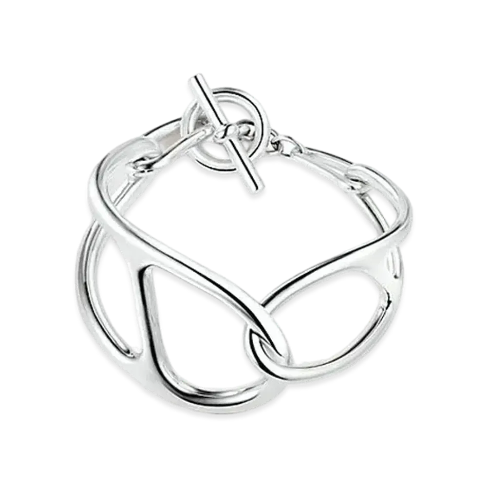 Hermes Chaine D'ancre Punk Bracelet "Silver"