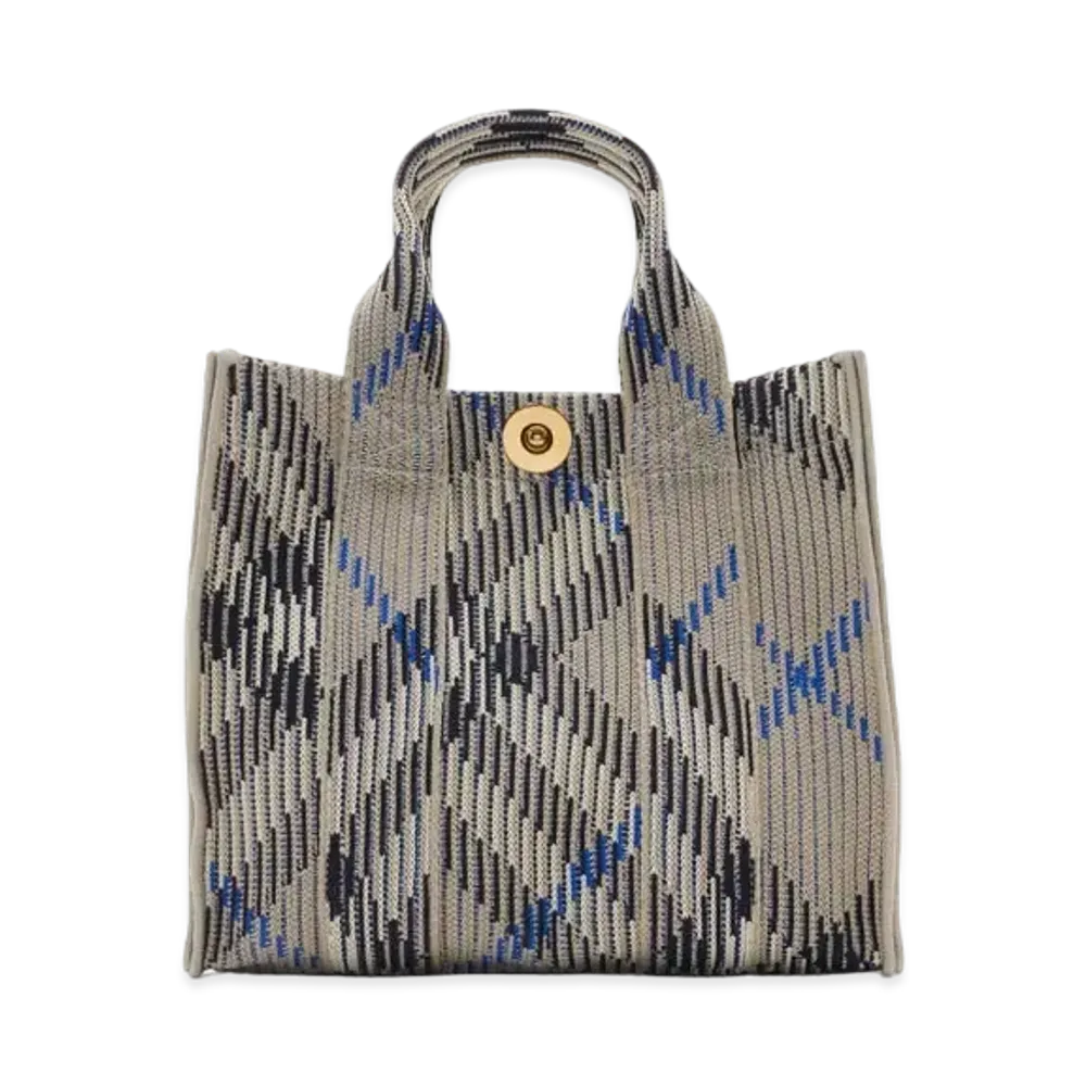 Burberry Mini Check Knitted Tote "Lichen"