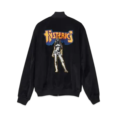 HYSTERIC GLAMOUR Bad Ass Mama Embroidery Velveteen Sukajan "Black"