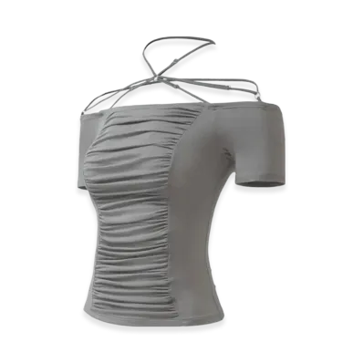 THEREDTHREAD S Gather Code Tops "Gray"