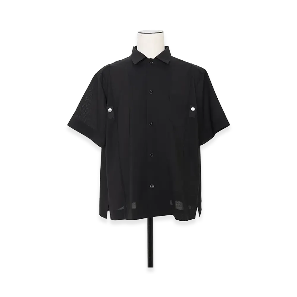 sacai Wool Suiting x Nylon Twill Shirt "Black"