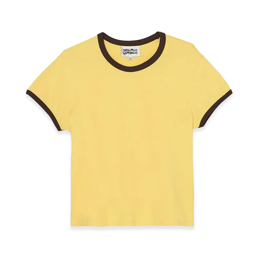 ZARA x Bad Bunny Benito Antonio Contrast Rib Slim Fit Tee "Yellow"