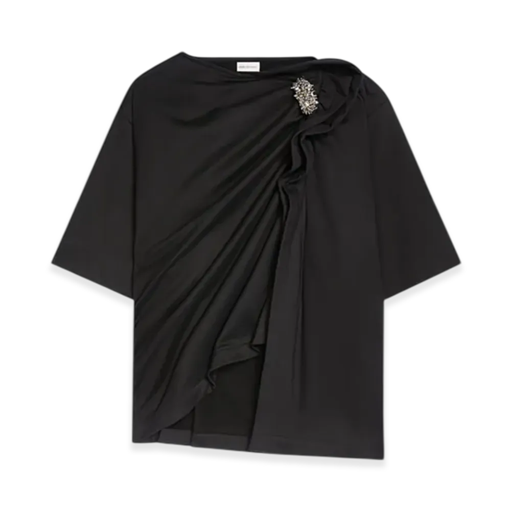 DRIES VAN NOTEN Women's Tee With Brooch "Black"