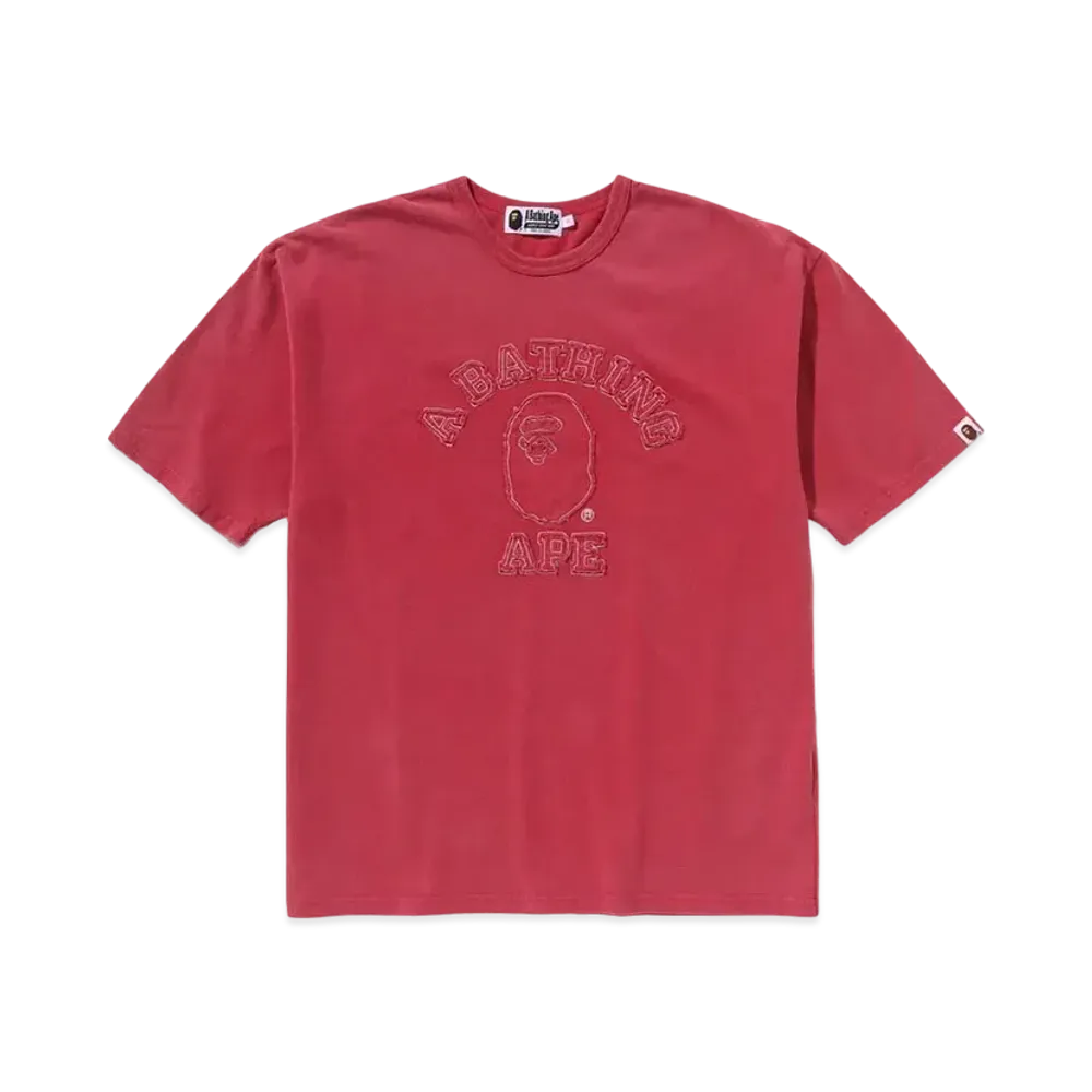 A BATHING APE Pigment Dyed Oversized Tee "Red"