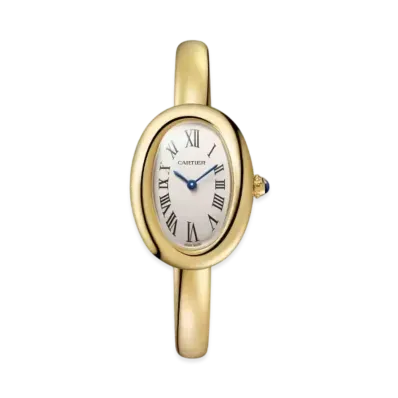 Cartier Baignoire Watch Small Model Size 17 Quartz "Yellow Gold/Silver/Blue" WGBA0037