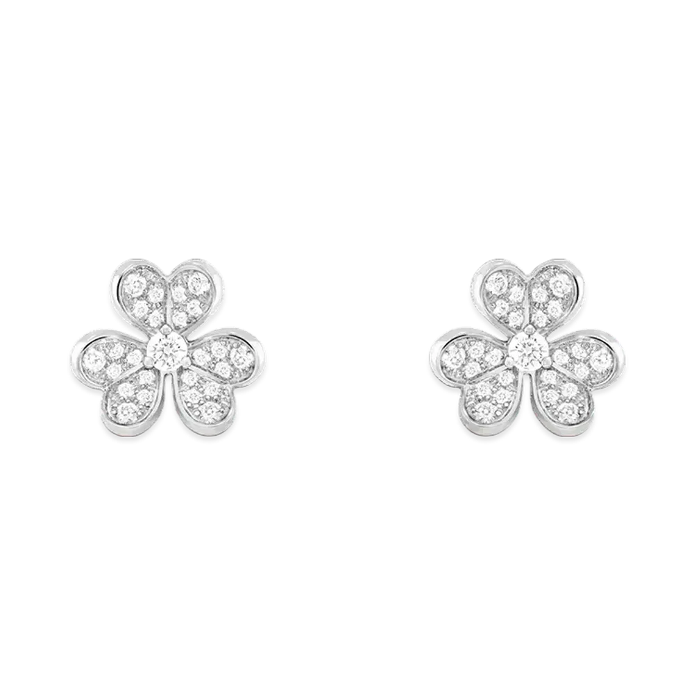 Van Cleef & Arpels Frivole earrings mini model "18K White gold/Diamond"