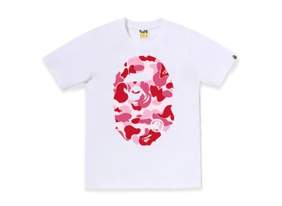 A BATHING APE Women's ABC Camo Big Ape Head Tee "White/Pink"