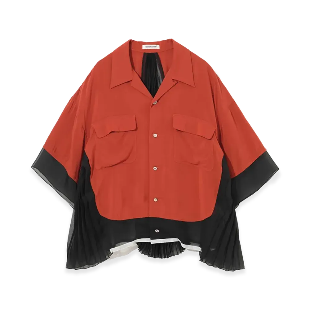 UNDERCOVER Rayon Allover Pattern Shirt "Darkorange"