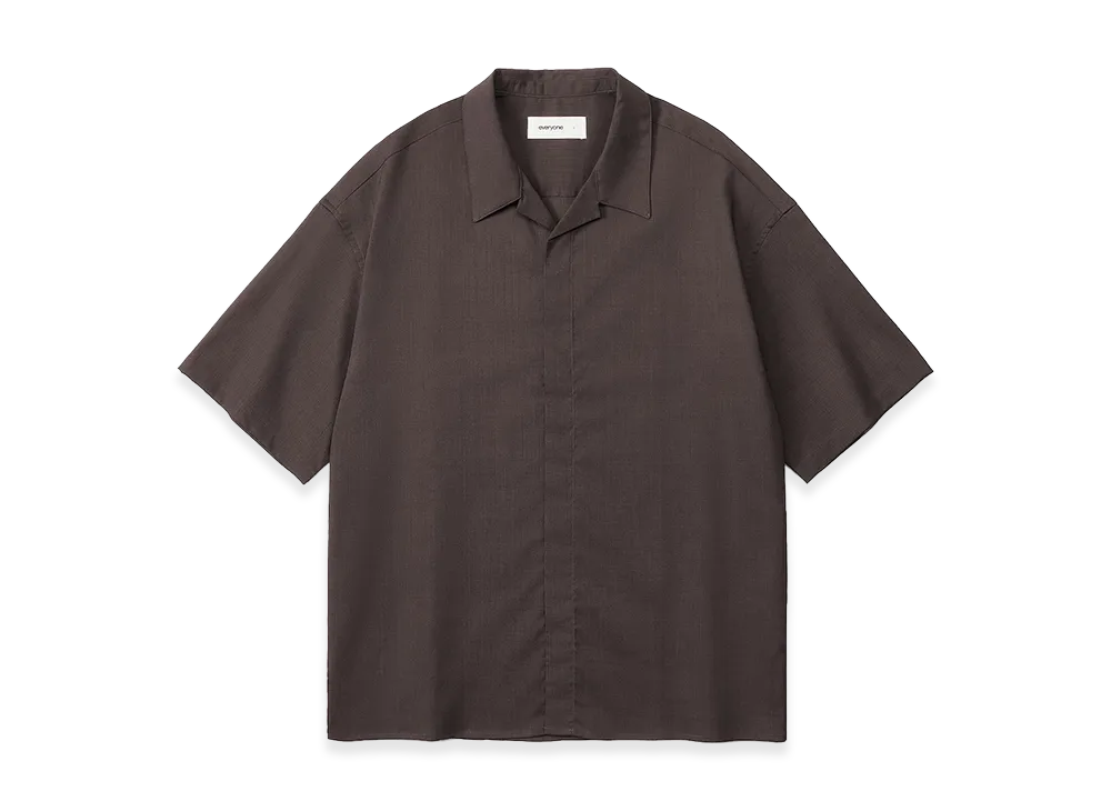 everyone x IFNi Fly Front Open Collar Shirt "Browm"