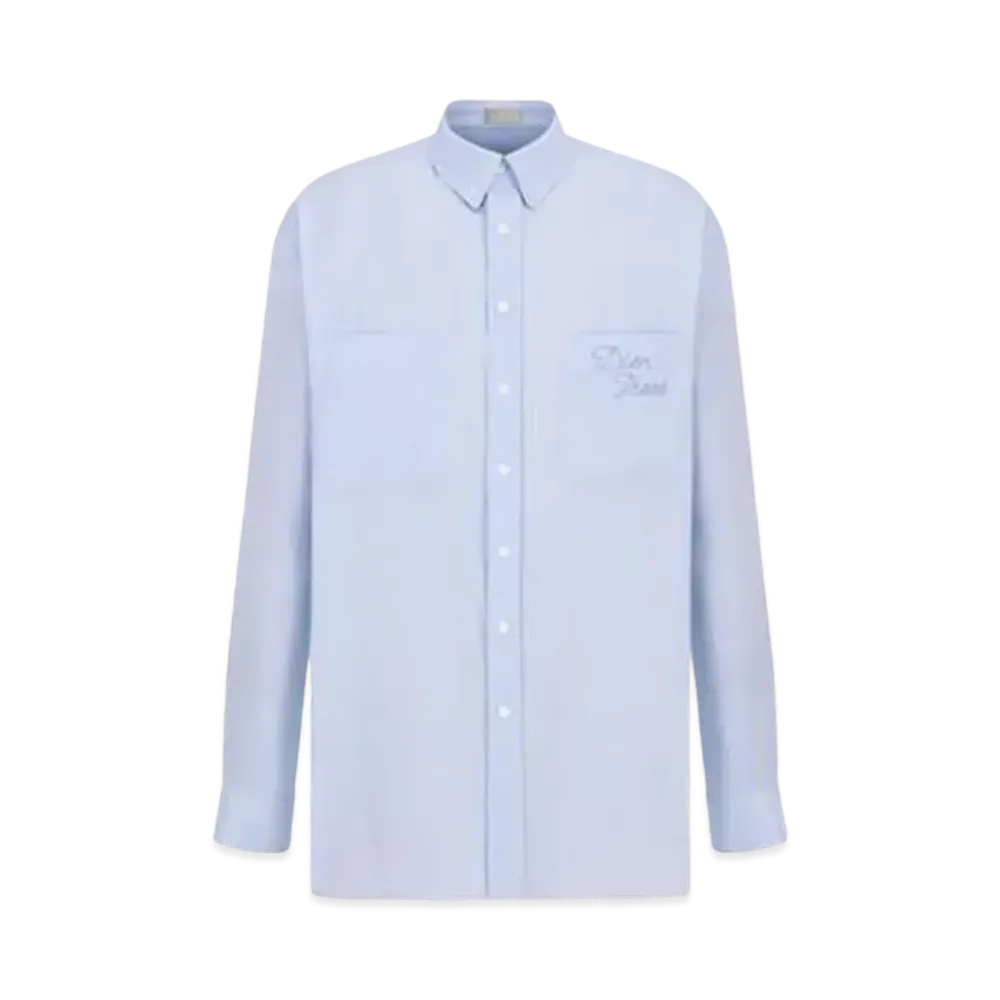 Dior Tears Shirt Striped Cotton Oxford "Blue"