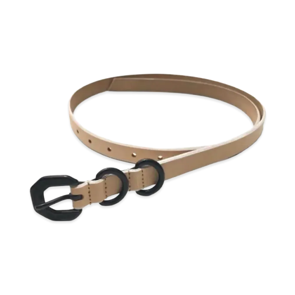 ANCELLM Narrow Leather Belt "Natural"