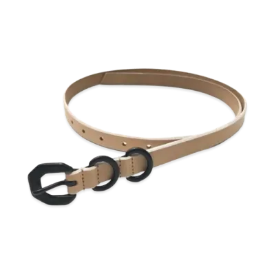 ANCELLM Narrow Leather Belt "Natural"