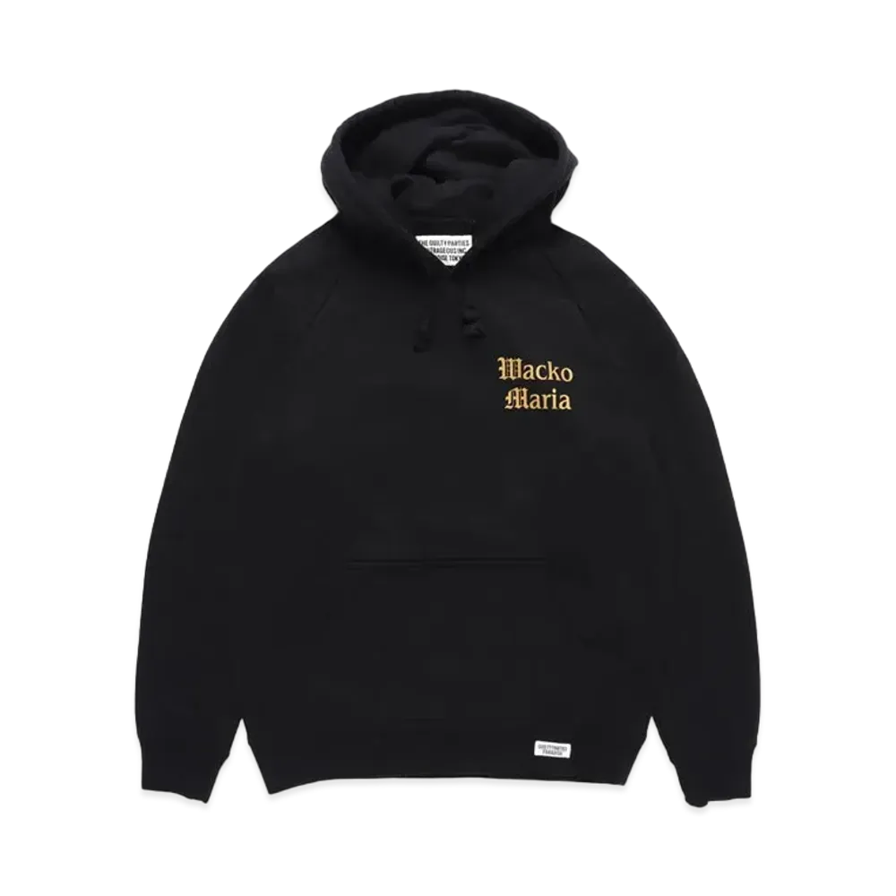 WACKO MARIA WASHED HEAVY WEIGHT PULL OVER HOODED SWEAT SHIRT "Black"