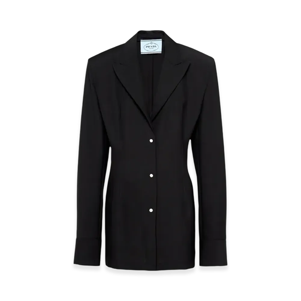 PRADA Women's Single-Breasted Light Mohair Jacket "Black"