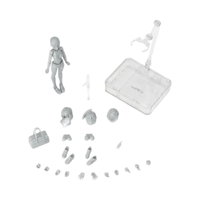 BANDAI "S.H.Figuarts" -BODY-KUN/BODY-CHAN- BODY-CHAN -School Life- Edition DX SET (Gray Color Ver.)