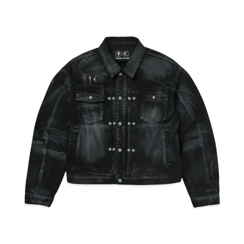 THUG CLUB Leave a Trace Denim Jacket "Black"