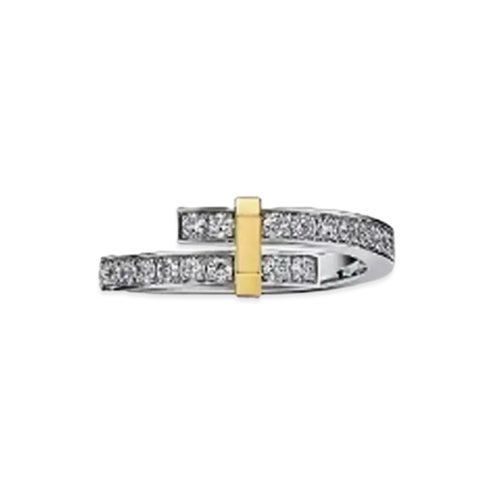 Tiffany & Co. Edge Bypass Ring "Platinum/Yellow Gold"