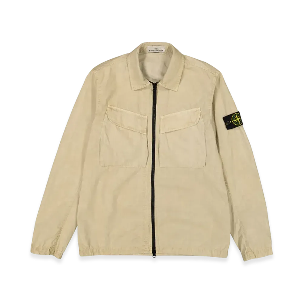 Stone Island 101WN Brushed Cotton Canvas T.CO+OLD Overshirt - 22FW "Beige"