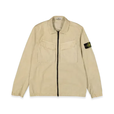 Stone Island 101WN Brushed Cotton Canvas T.CO+OLD Overshirt - 22FW "Beige"