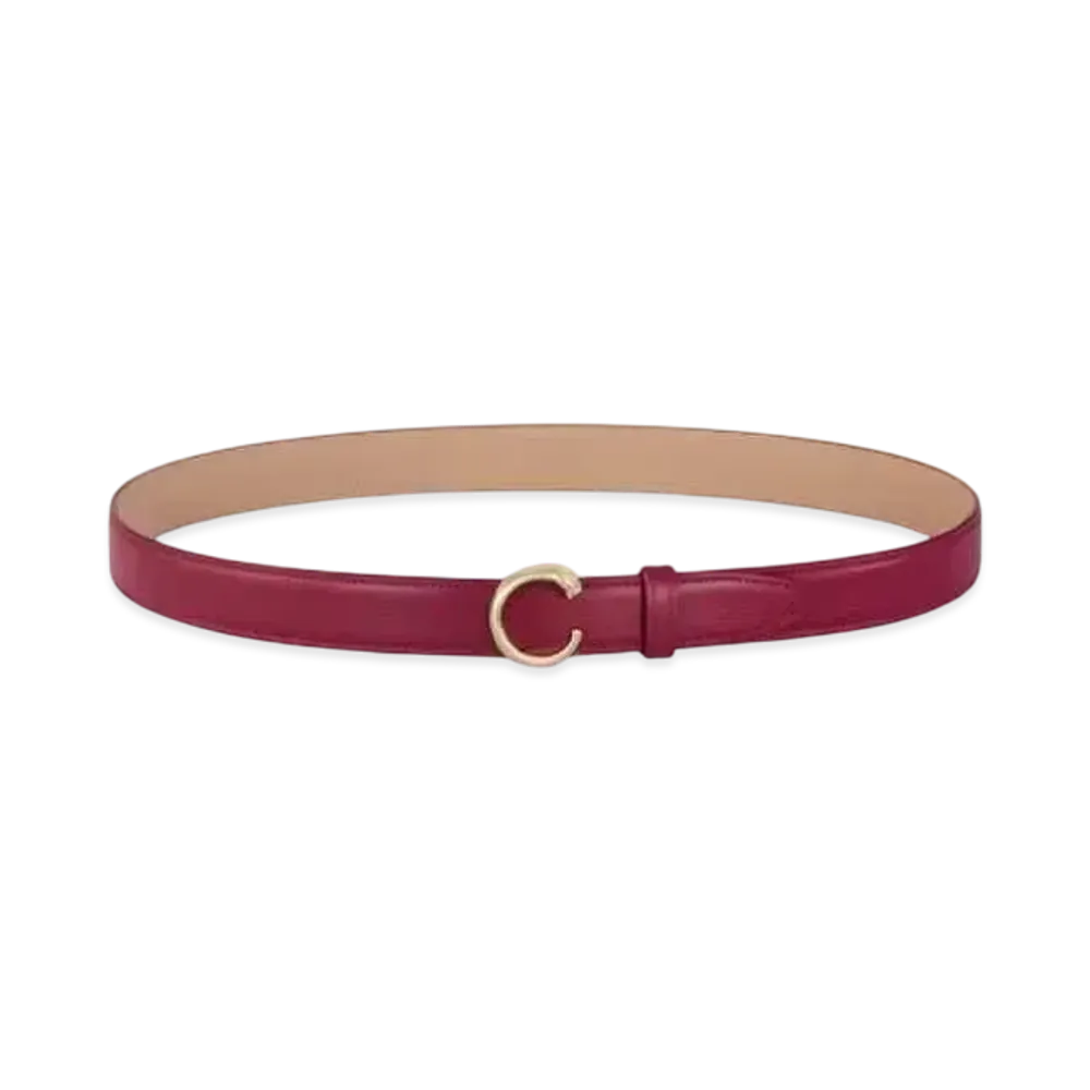 Cartier Belt, Panthere de Cartier, Size L (95cm) "Cherry Red/Gold"