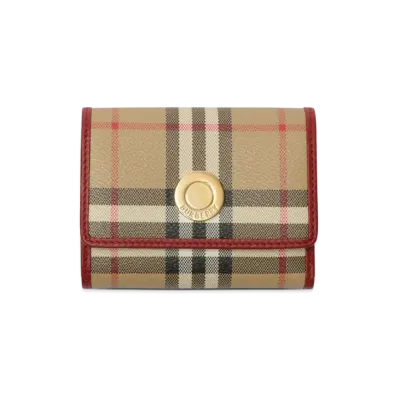 Burberry Women's Small Check Folding Wallet "Beige"