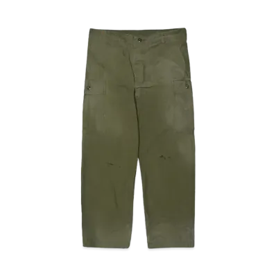 BOW WOW JUNGLE FATIGUE CARGO PANTS "OD OIL DAMAGED"