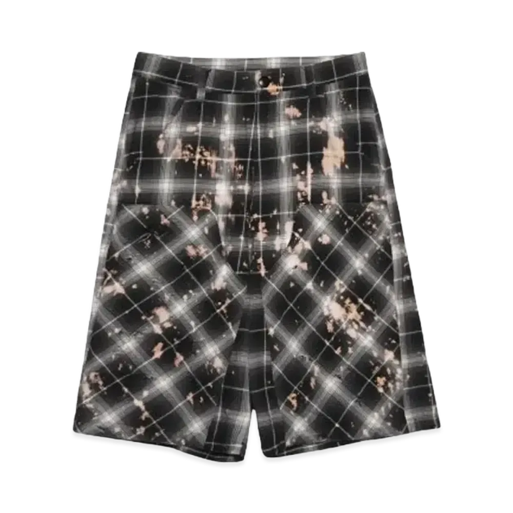 Rafu Bleached&damaged shortpant "BLACK"