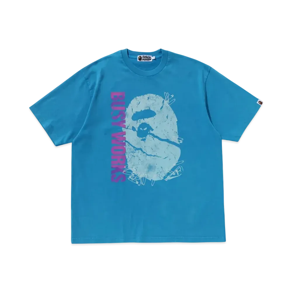 A BATHING APE Garment Dye Relaxed Fit Tee "Blue"