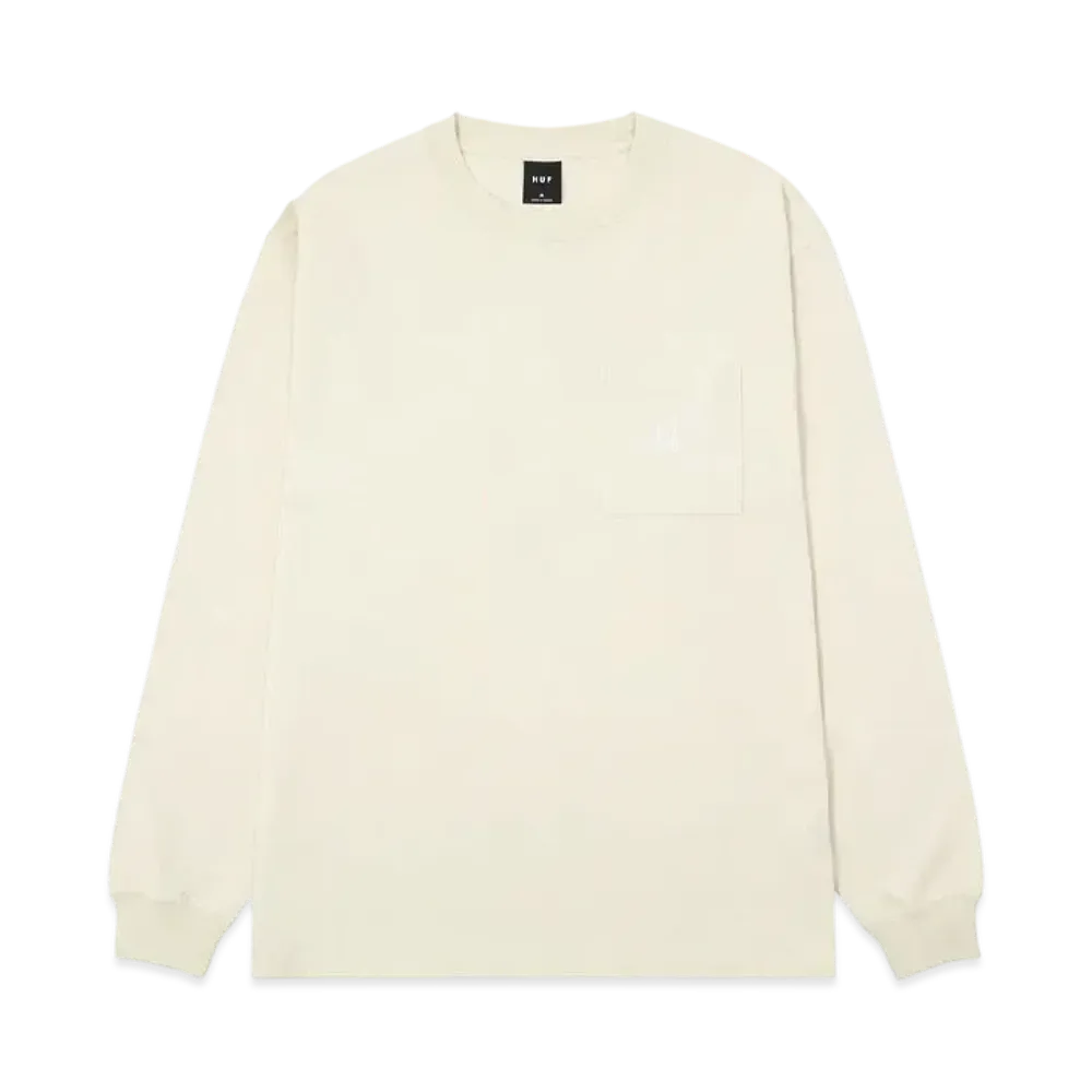 HUF Script Pocket Washed LS Tee "Natural"
