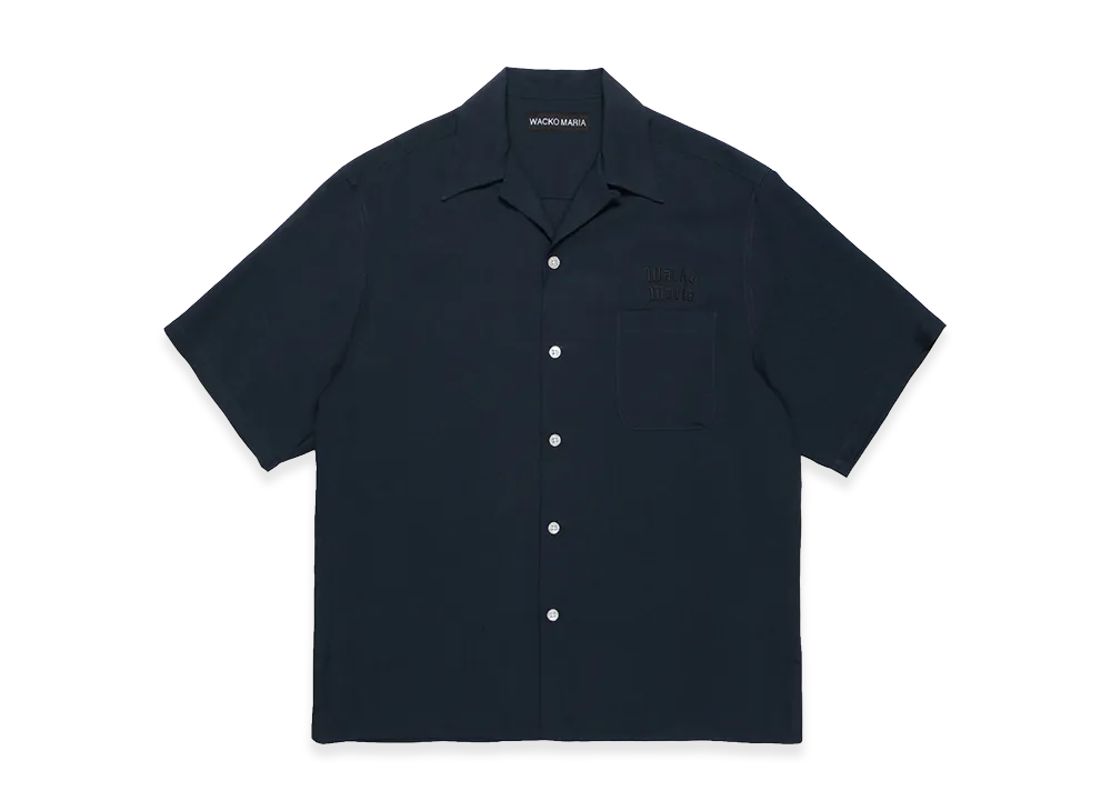 WACKO MARIA 50's Open Collar Shirt "Navy"