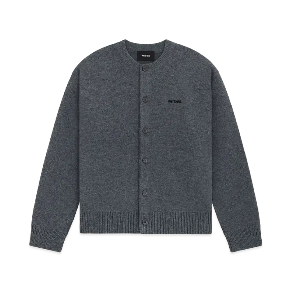 WE11DONE Logo Knit Cardigan "Gray"