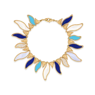 Van Cleef & Arpels Lucky Summer Wave bracelet "18K Yellow gold/Chalcedony/Turquoise/Diamond/Mother-of-pearl"