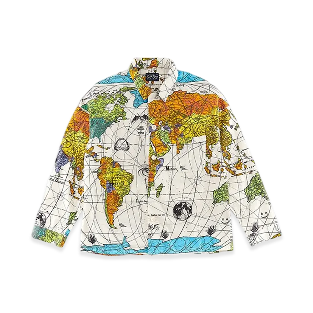 Saint Mxxxxxx DW Pajama Shirt World Map "White"