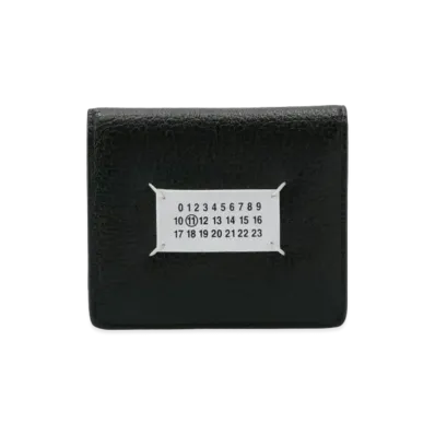 Maison Margiela Grainy Leather Numbers Logo Patch Wallet "Black"