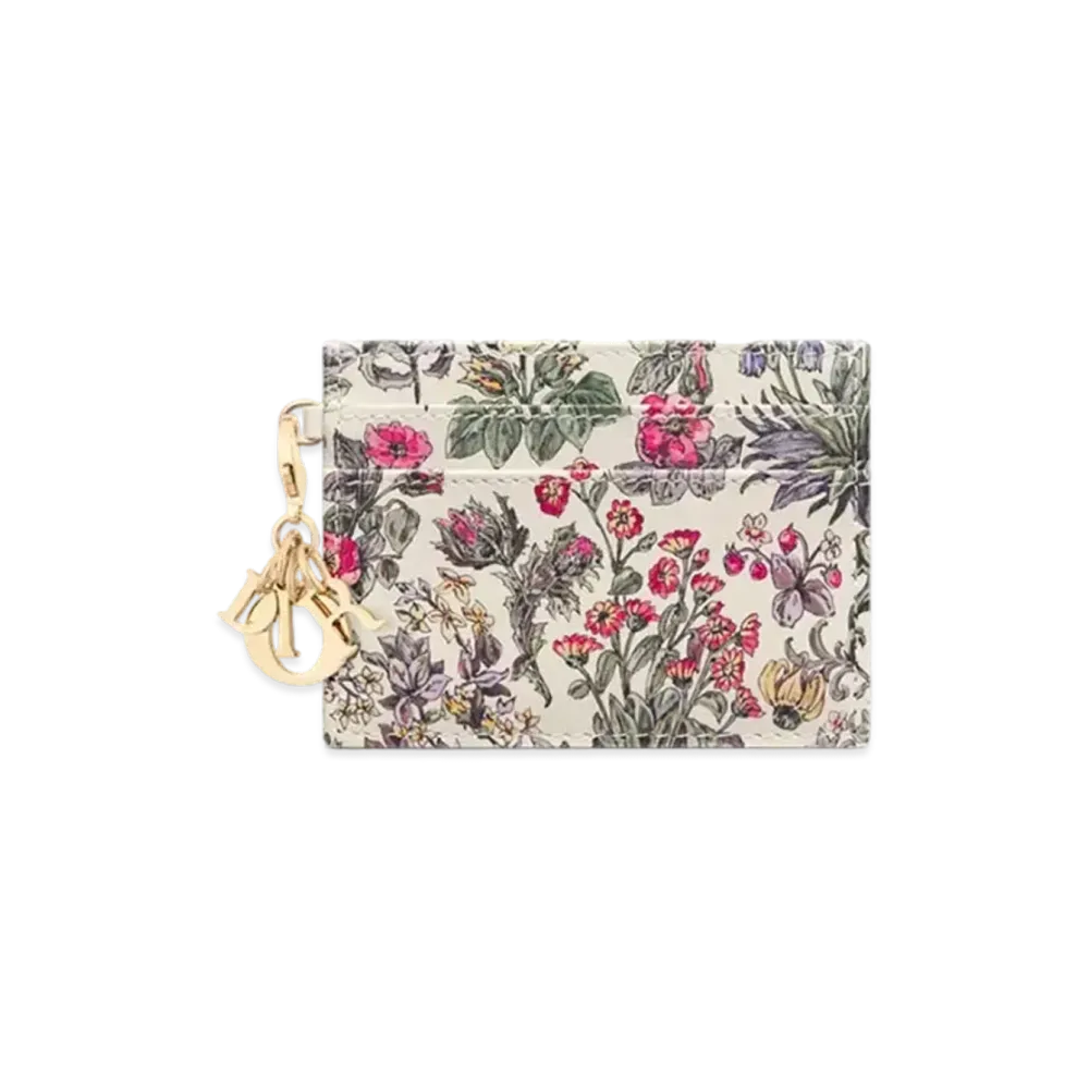 Dior Lady Dior Freesia Card Holder Calfskin Printed with Multicolor Millefiori Motif Japan Exclusive "Multicolor"